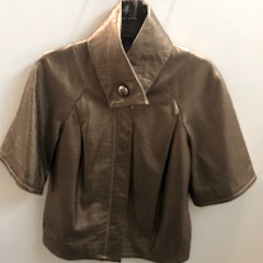 Sheri Bodell Gold Leather Jacket